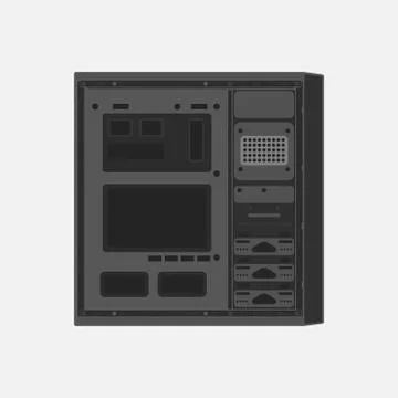 Vector open black computer case Stock Illustration