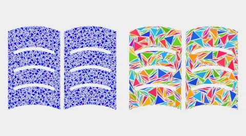 Vector Open Book Mosaic Icon of Triangles 스톡 일러스트