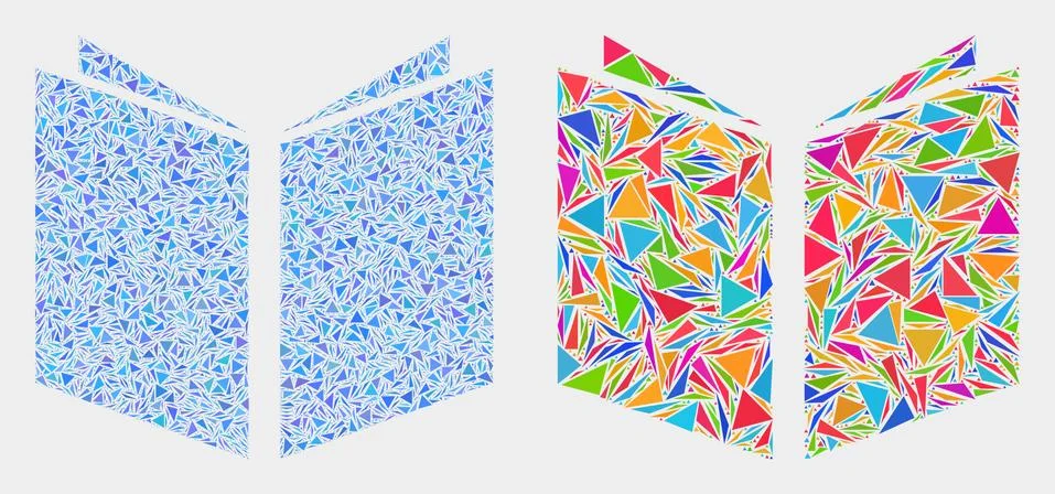 Vector Open Book Mosaic Icon of Triangle Elements 스톡 일러스트