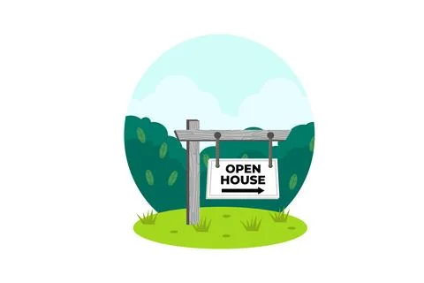 Vector open house welcome to your new home style vector Stock Illustration