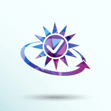 Vector open icon clock time delivery timetable day arrow sign Stock Illustration