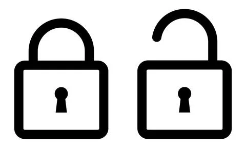 Vector open lock and closed lock icon Stock Illustration