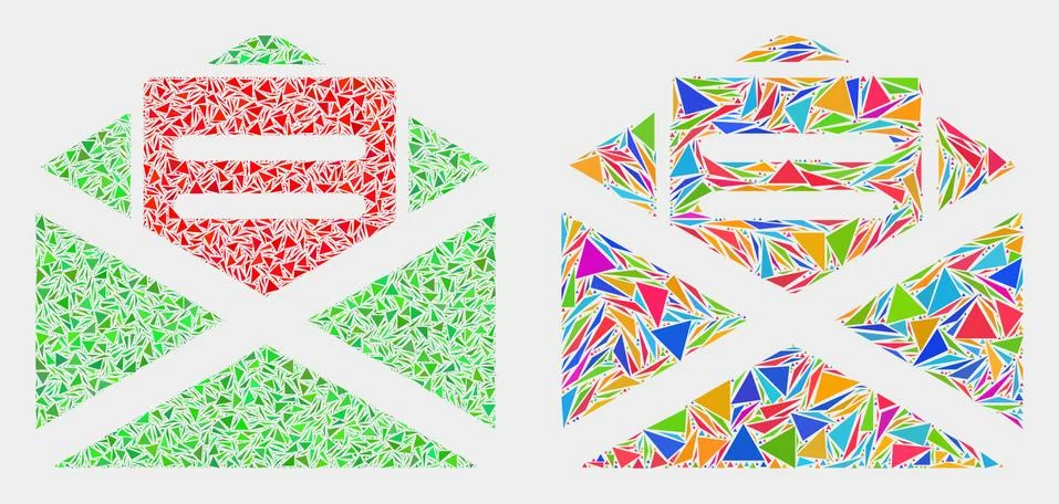 Vector Open Mail Mosaic Icon of Triangles イラスト素材