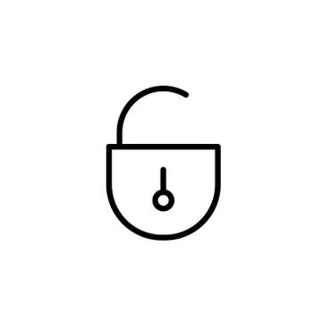 Vector open padlock vector icon Stock Illustration