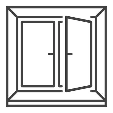 Vector Open Window outline icon or symbol Ilustración de archivo