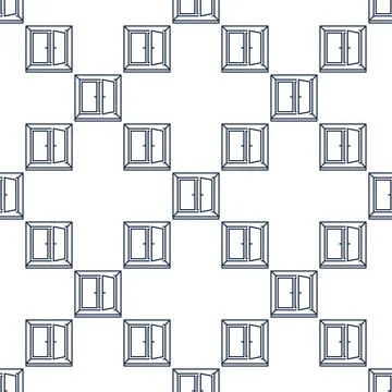 Vector Open Window outline seamless pattern Ilustración de archivo