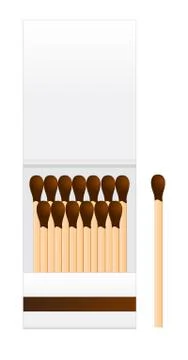Vector Opened Blank Book Of Matches Top View Isolated on White Background Illustrazione stock