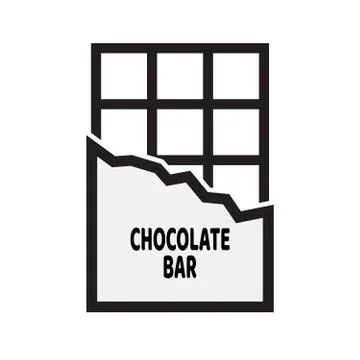 Vector opened dark chocolate bar icon Stock Illustration