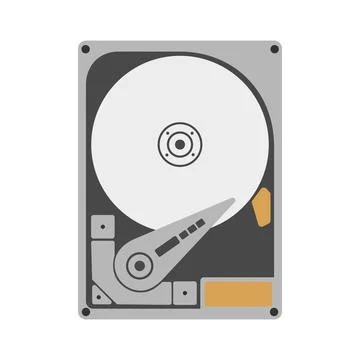 Vector opened hard disk driver on white background Stock-Illustration