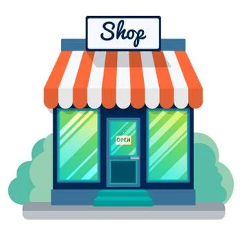 Vector opened store icon Stock Illustration