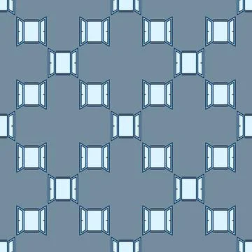 Vector Opened Window simple colored seamless pattern Ilustración de archivo