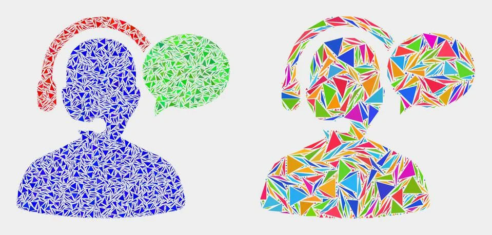 Vector Operator Message Mosaic Icon of Triangle Elements 스톡 일러스트