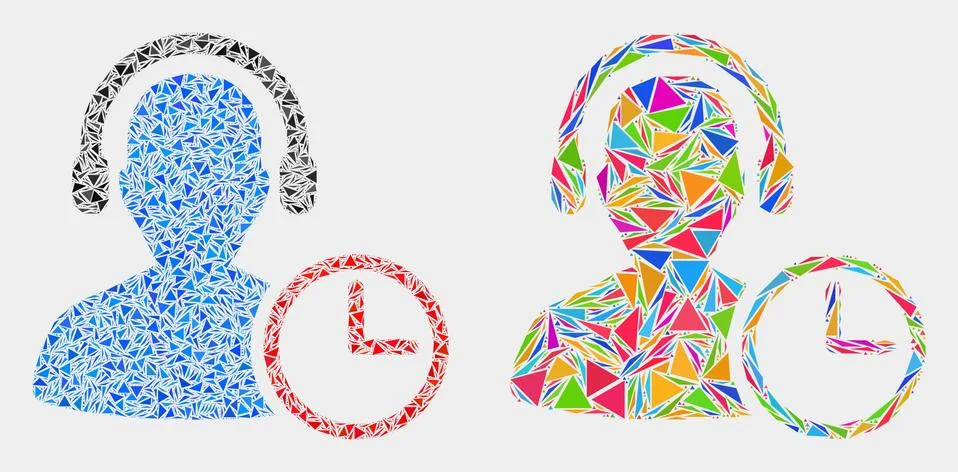 Vector Operator Time Mosaic Icon of Triangle Items イラスト素材