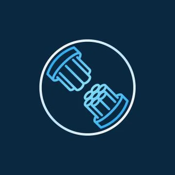 Vector optical fiber in circle colored icon in outline style Stock Illustration