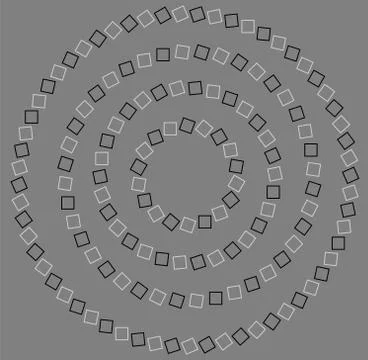 Vector optical illusion on a black and white background Stock Illustration