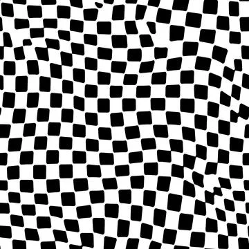 Vector Optical Illusion Black and White Seamless Pattern Stock Illustration