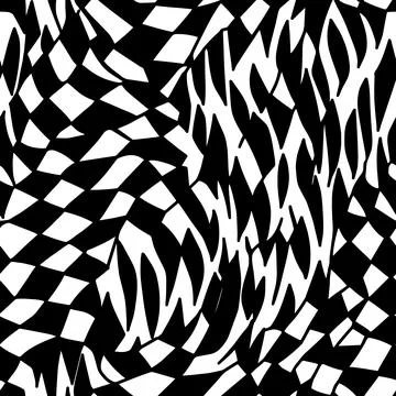 Vector Optical Illusion Black and White Seamless Pattern Stock Illustration