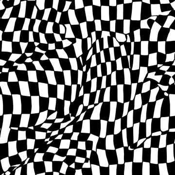 Vector Optical Illusion Black and White Seamless Pattern Stock Illustration