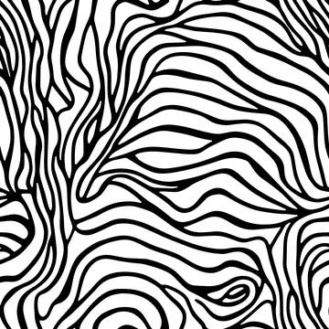 Vector Optical Illusion Black and White Seamless Pattern Stock Illustration