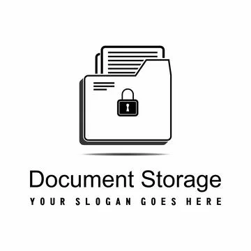 Vector or design of the document holder and padlock key. Stock Illustration
