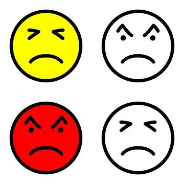 Vector or illustration of a round face expression emoticon Illustrazione stock