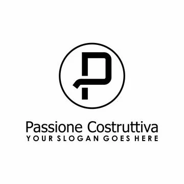 Vector or letter circle P font that has an attractive shape. Illustrazione stock