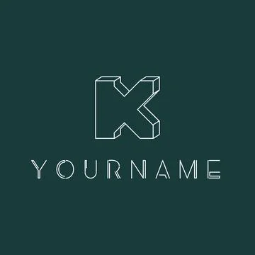 Vector or Letter K font that has a 3D shape Illustrazione stock