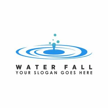 Vector or water drop design that has a circular shape of water below it. Stock Illustration