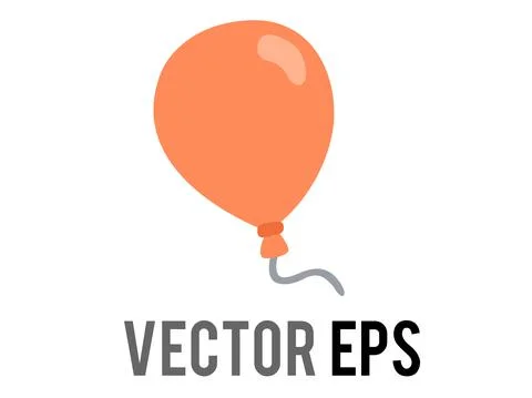 Vector orange air balloon on string icon, congratulations, celebration, happy Stock Illustration