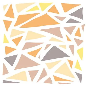Vector orange and grey colors various abstract triangle shapes. Cute geometric Stock Illustration