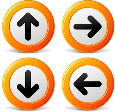 Vector orange arrows icons Stock Illustration