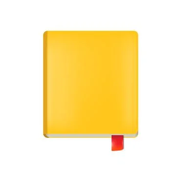 Vector orange book with red bookmark isolated on white background. Orange book Stock Illustration