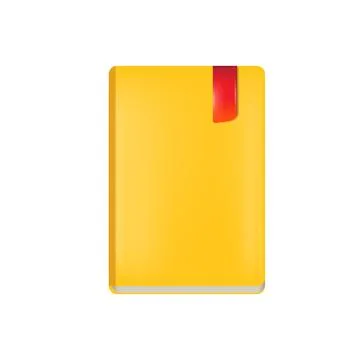 Vector orange book with red bookmark isolated on white background. Orange book Stock Illustration