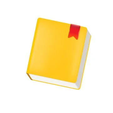 Vector orange book with red bookmark isolated on white background. Orange book Stock Illustration