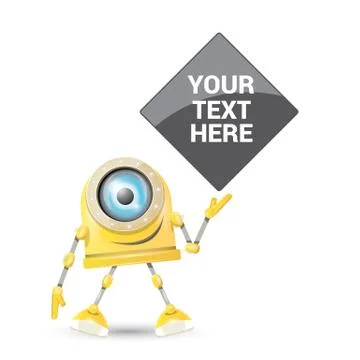 Vector orange cartoon robot isolated on white Illustrazione stock
