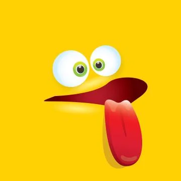 Vector orange funny comic monster face Ilustración de archivo