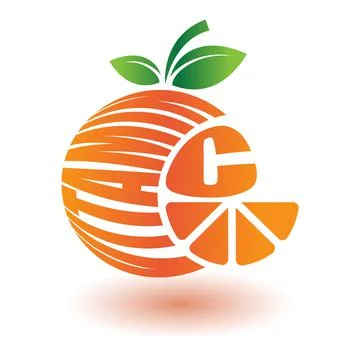 Vector of Orange, Healthy Typographic Poster. Stock Illustration