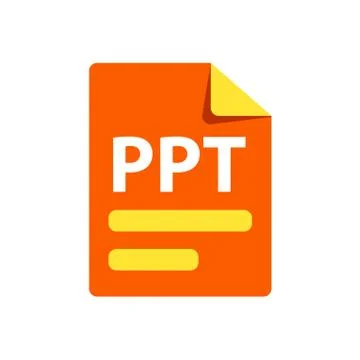 Vector orange icon PPT. File format extensions icon. Stock Illustration