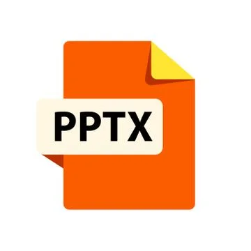 Vector orange icon PPTx. File format extensions icon. 스톡 일러스트
