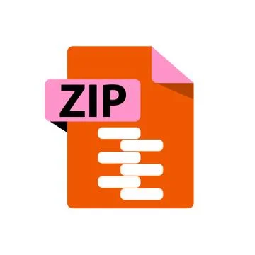 Vector orange icon ZIP. File format extensions icon. Stock Illustration