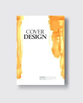 Vector orange ink brush stroke Stock Illustration