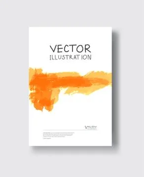 Vector orange ink brush stroke Stock Illustration