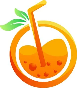 Vector orange juice O logo template Stock Illustration