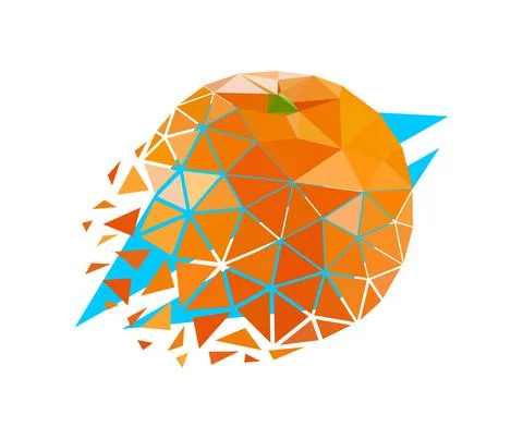 Vector orange in low poly style Illustrazione stock