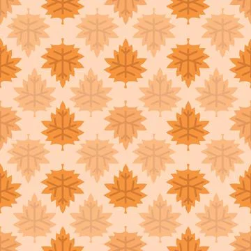 Vector Orange Maple leaves repeat pattern background design Illustrazione stock