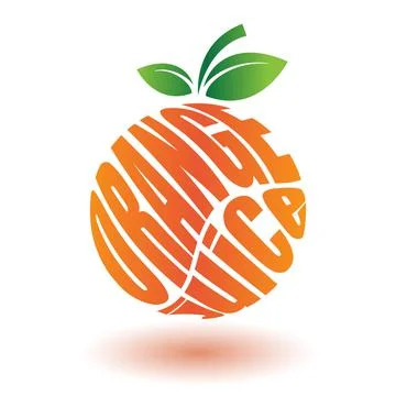 Vector of Orange, Orange Juice Typographic Poster. Stock Illustration