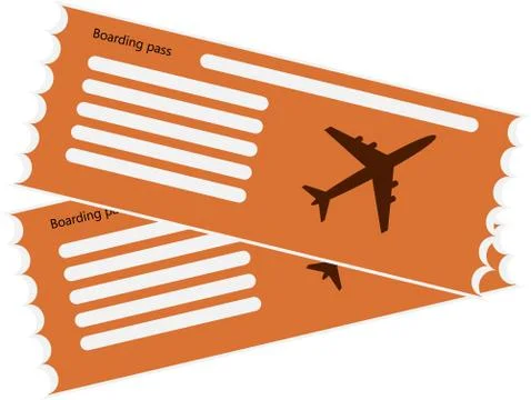 Vector orange pattern airline boarding pass Illustrazione stock