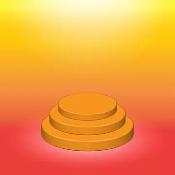 Vector orange podium background for cartoon or retro Stock Illustration
