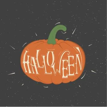 Vector orange pumpkin for Halloween Stock Illustration