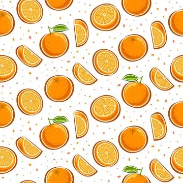 Vector Orange Seamless Pattern Stock Illustration